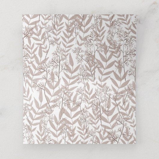 Rustic Brown Wedding Botanical Plaatskaartje (Binnenkant ongevouwen)