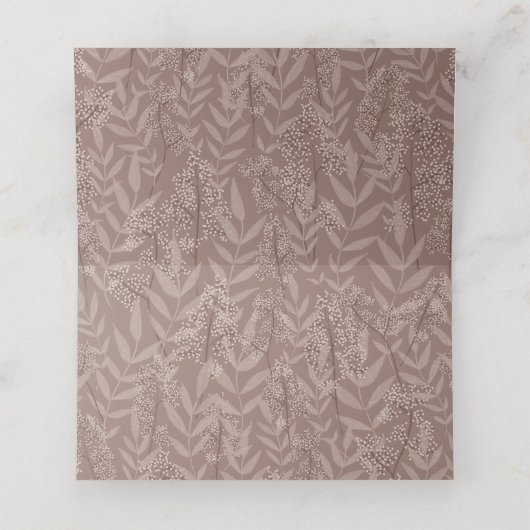 Rustic Brown Wedding Botanical Plaatskaartje (Binnenkant ongevouwen)