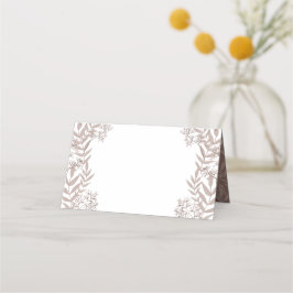 Rustic Brown Wedding  Botanical Plaatskaartje