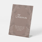 Rustic Brown Wedding  Botanical Reclamebord Met Voetstuk (Voorkant)