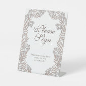 Rustic Brown Wedding  Botanical Reclamebord Met Voetstuk (Voorkant)