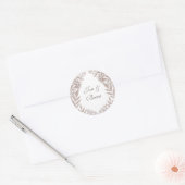 Rustic Brown Wedding Botanical Ronde Sticker (Envelop)