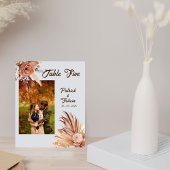Rustic Brown Wedding Photo Table Number Sjabloon