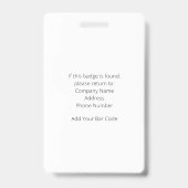 Rustic Brown werknemer ID-badge met streepjescode Badge (Achterkant)