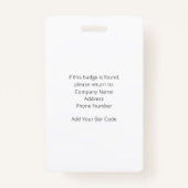 Rustic Brown werknemer ID-badge met streepjescode Badge (Achterkant)