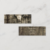 Rustic Brown Western Bull Skull Barn Mini Visitekaartje (Voorkant / Achterkant)