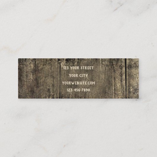 Rustic Brown Western Bull Skull  Barn Mini Visitekaartje (Achterkant)