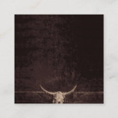 Rustic Brown Western Bull Skull Wedding RSVP Informatiekaartje (Achterkant)