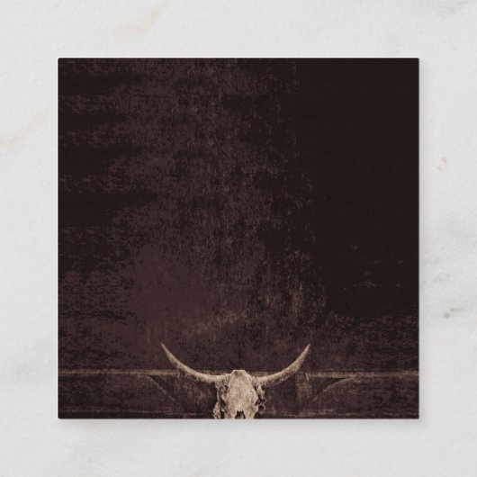 Rustic Brown Western Bull Skull Wedding RSVP Informatiekaartje (Achterkant)