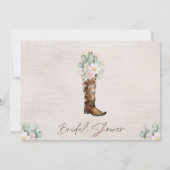 Rustic Brown Western Cowgirl Boot Vrijgezellenfees Kaart (Achterkant)