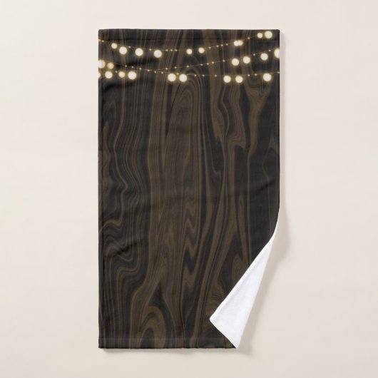 Rustic Brown Whimsical String Lights Bad Handdoek (Handdoek)