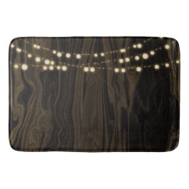 Rustic Brown Whimsical String Lights Badmat