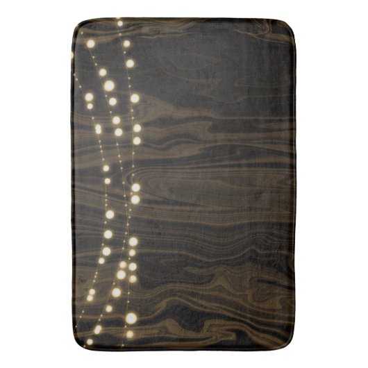 Rustic Brown Whimsical String Lights Badmat (Voorkant Verticaal)