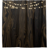 Rustic Brown Whimsical String Lights Douchegordijn (Voorkant)