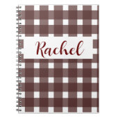 Rustic Brown White Gingham Notitieboek (Voorkant)