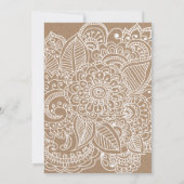 Rustic Brown White Paisley Pattern Floral Wedding Kaart (Achterkant)