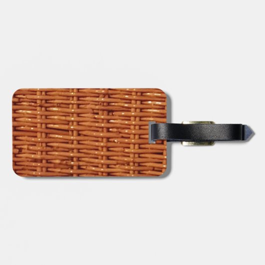 Rustic Brown Wicker Picnic Basket Country Style Bagagelabel (Achterkant horizontaal)