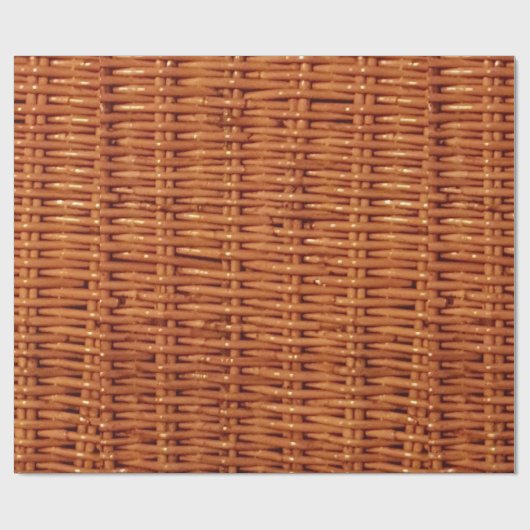 Rustic Brown Wicker Picnic Basket Country Style Cadeaupapier (Vlak)