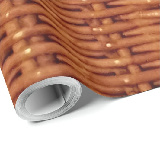 Rustic Brown Wicker Picnic Basket Country Style Cadeaupapier (Rol Hoek)