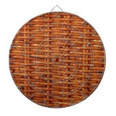 Rustic Brown Wicker Picnic Basket Country Style Dartbord (Voorkant)