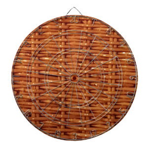 Rustic Brown Wicker Picnic Basket Country Style Dartbord