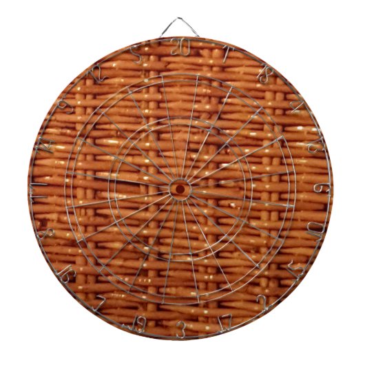Rustic Brown Wicker Picnic Basket Country Style Dartbord (Voorkant)