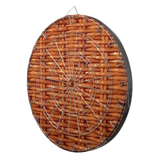 Rustic Brown Wicker Picnic Basket Country Style Dartbord (Voorkant Rechts)