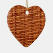 Rustic Brown Wicker Picnic Basket Country Style Keramisch Ornament (Rechts)