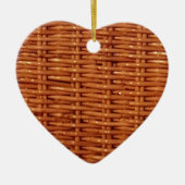 Rustic Brown Wicker Picnic Basket Country Style Keramisch Ornament (Voorkant)