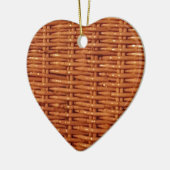 Rustic Brown Wicker Picnic Basket Country Style Keramisch Ornament (Links)