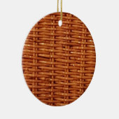 Rustic Brown Wicker Picnic Basket Country Style Keramisch Ornament (Rechts)