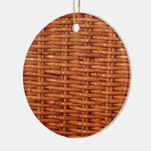 Rustic Brown Wicker Picnic Basket Country Style Keramisch Ornament (Links)