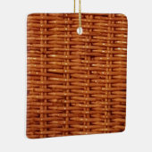 Rustic Brown Wicker Picnic Basket Country Style Keramisch Ornament (Rechts)