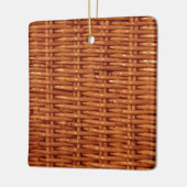 Rustic Brown Wicker Picnic Basket Country Style Keramisch Ornament (Links)