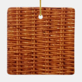 Rustic Brown Wicker Picnic Basket Country Style Keramisch Ornament (Achterkant)