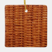 Rustic Brown Wicker Picnic Basket Country Style Keramisch Ornament (Voorkant)