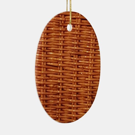 Rustic Brown Wicker Picnic Basket Country Style Keramisch Ornament (Rechts)