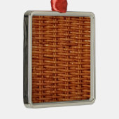 Rustic Brown Wicker Picnic Basket Country Style Metalen Ornament (Rechts)