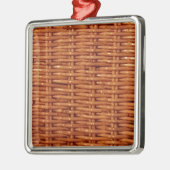 Rustic Brown Wicker Picnic Basket Country Style Metalen Ornament (Links)