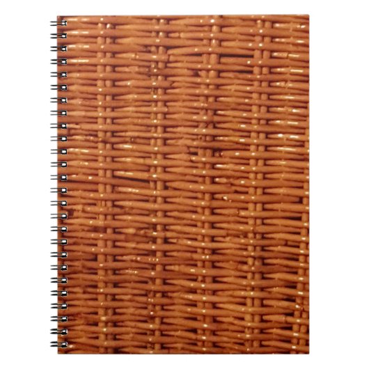 Rustic Brown Wicker Picnic Basket Country Style Notitieboek (Voorkant)