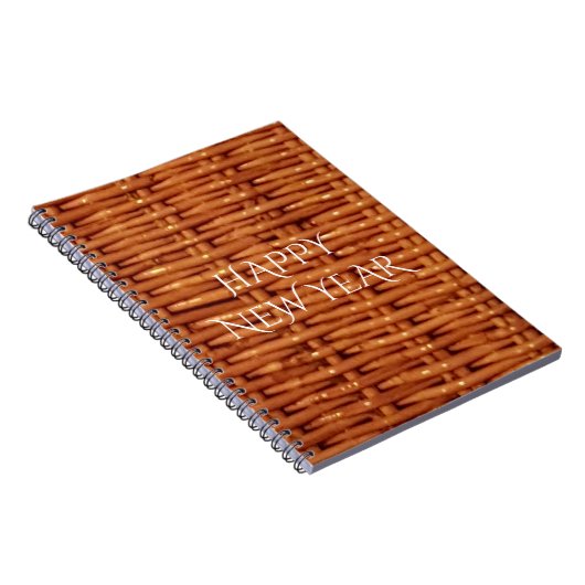 Rustic Brown Wicker Picnic Basket Country Style Notitieboek (Rechterzijde)