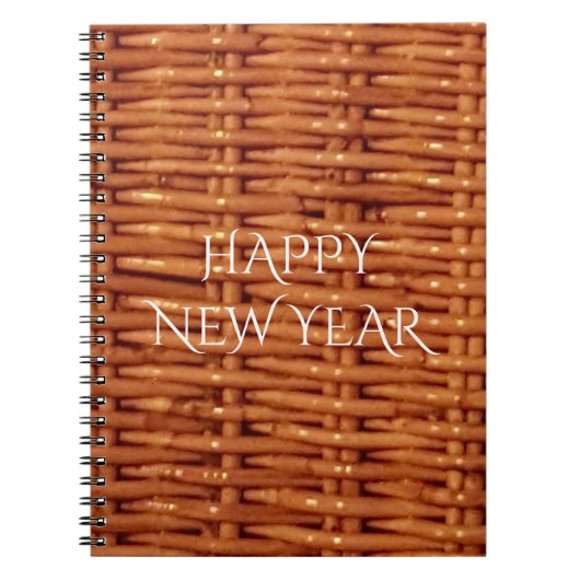 Rustic Brown Wicker Picnic Basket Country Style Notitieboek (Voorkant)