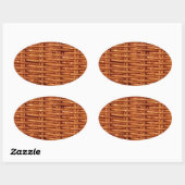 Rustic Brown Wicker Picnic Basket Country Style Ovale Sticker (Vel)