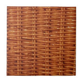 Rustic Brown Wicker Picnic Basket Country Style Tegeltje (Voorkant)