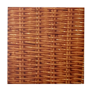 Rustic Brown Wicker Picnic Basket Country Style Tegeltje