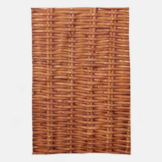 Rustic Brown Wicker Picnic Basket Country Style Theedoek (Verticaal)