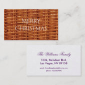 Rustic Brown Wicker Picnic Basket Country Style Visitekaartje (Voorkant / Achterkant)