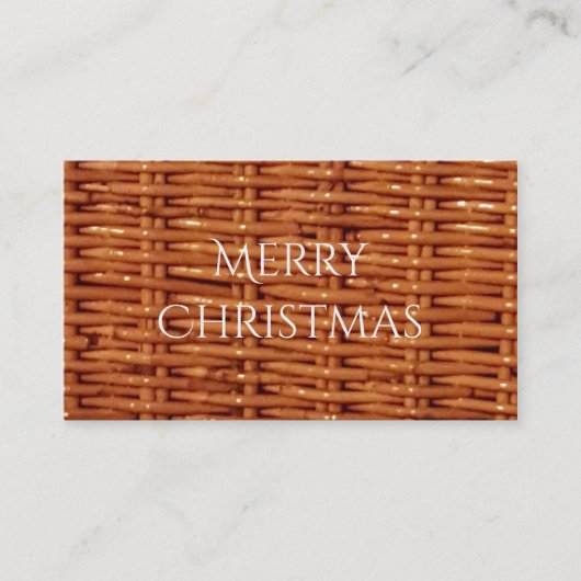 Rustic Brown Wicker Picnic Basket Country Style Visitekaartje (Voorkant)