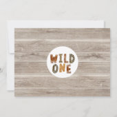 Rustic Brown Wild One Safari 1e verjaardag Kaart (Achterkant)