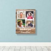 Rustic Brown Wood 4 Foto Collage Grandma Canvas Afdruk (Insitu (Houten vloer))
